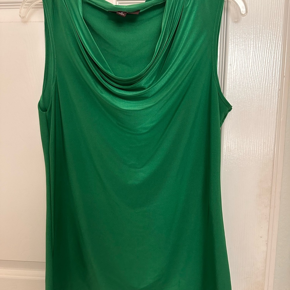 Dana Buchman Vibrant Green Cowl Neck Tank Top